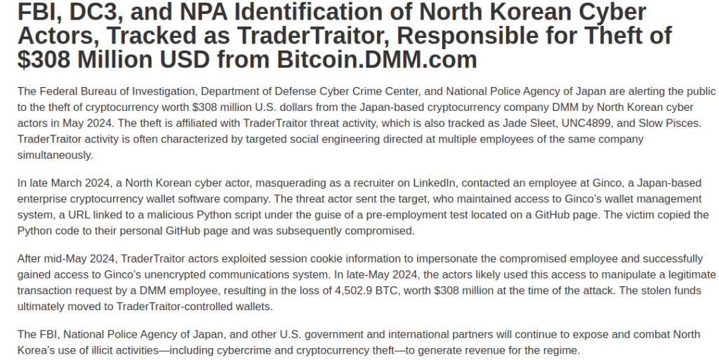 LinkedIn scam leads to $305 Million theft from DMM Bitcoin
